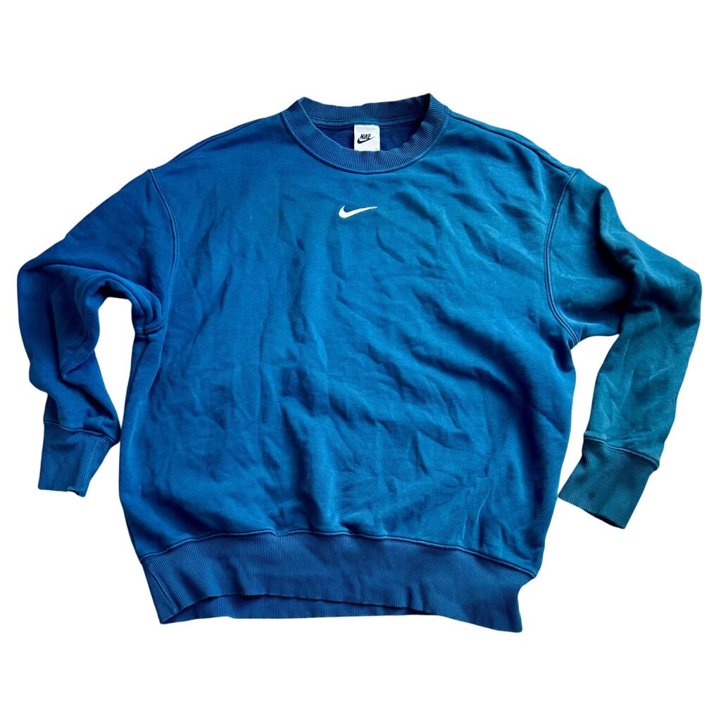 Nike Phoenix Vintage Middle Logo Blue Crewneck Sweatshirt Men Small